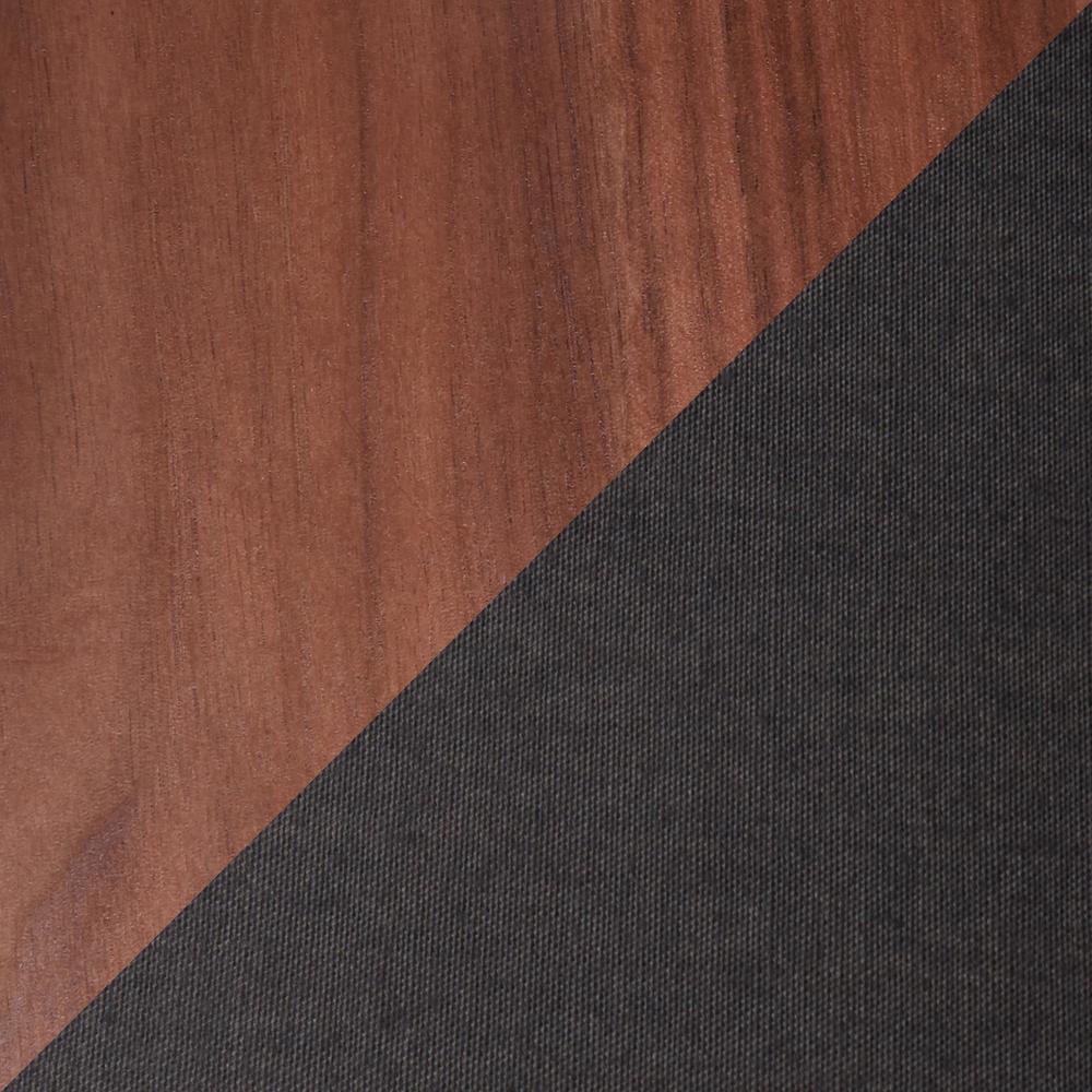 Robyn Mid-Century Modern Floor Lamp in Walnut Wood and Black Linen Shade by LumiSource