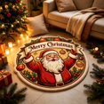 thumbnail image 3 of Santa Claus Christmas Carpet, Holiday Accent Rug, Soft Decorative Floor Mat, Seasonal Table And Sofa Area Carpet For Living Room Bedroom Entryway Festive Home Decor, 3 of 5