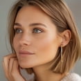 thumbnail image 6 of 14K Solid Yellow Gold 2.5mm Twisted Round Extra Large Hoop Earrings, 6 of 10