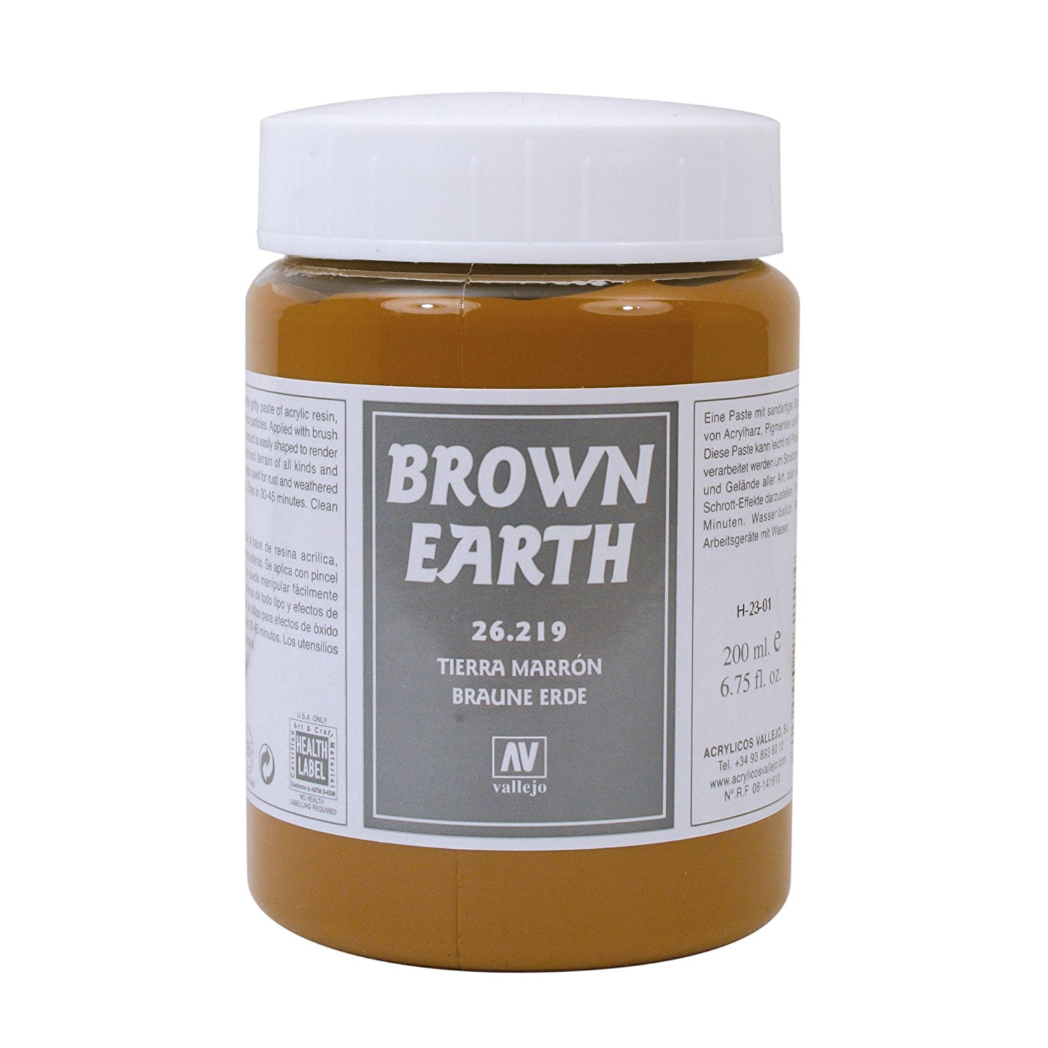Vallejo Texture Paint, Brown Earth, 200 MI