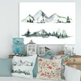 thumbnail image 2 of Designart ' Trees With Winter Dark Blue Mountain Landscape II ' Modern Canvas Wall Art Print, 2 of 4