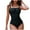 Black-1, variant on Women's Solid Color One-piece Swimsuit Without Steel Backless Strappy Tankini Camisole Waist Cinching Swimwear With Bra Padded for Pool Party Vacation Yellow-1 M