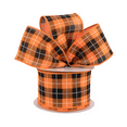 thumbnail image 2 of Holiday Autumn Plaid Wired Ribbon - 2 1/2" x 10 Yards, Orange, Black, White, Fall Decor, Halloween, Thanksgiving, Christmas Ribbon, Wreath, Bows, Gift Basket, 2 of 3