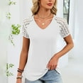 thumbnail image 2 of Edvintorg Women Dressy Casual Tops Business Work Blouses Summer Shirts Lace Short Sleeve V Neck Outfits 2026 Fashion Clothing, 2 of 8