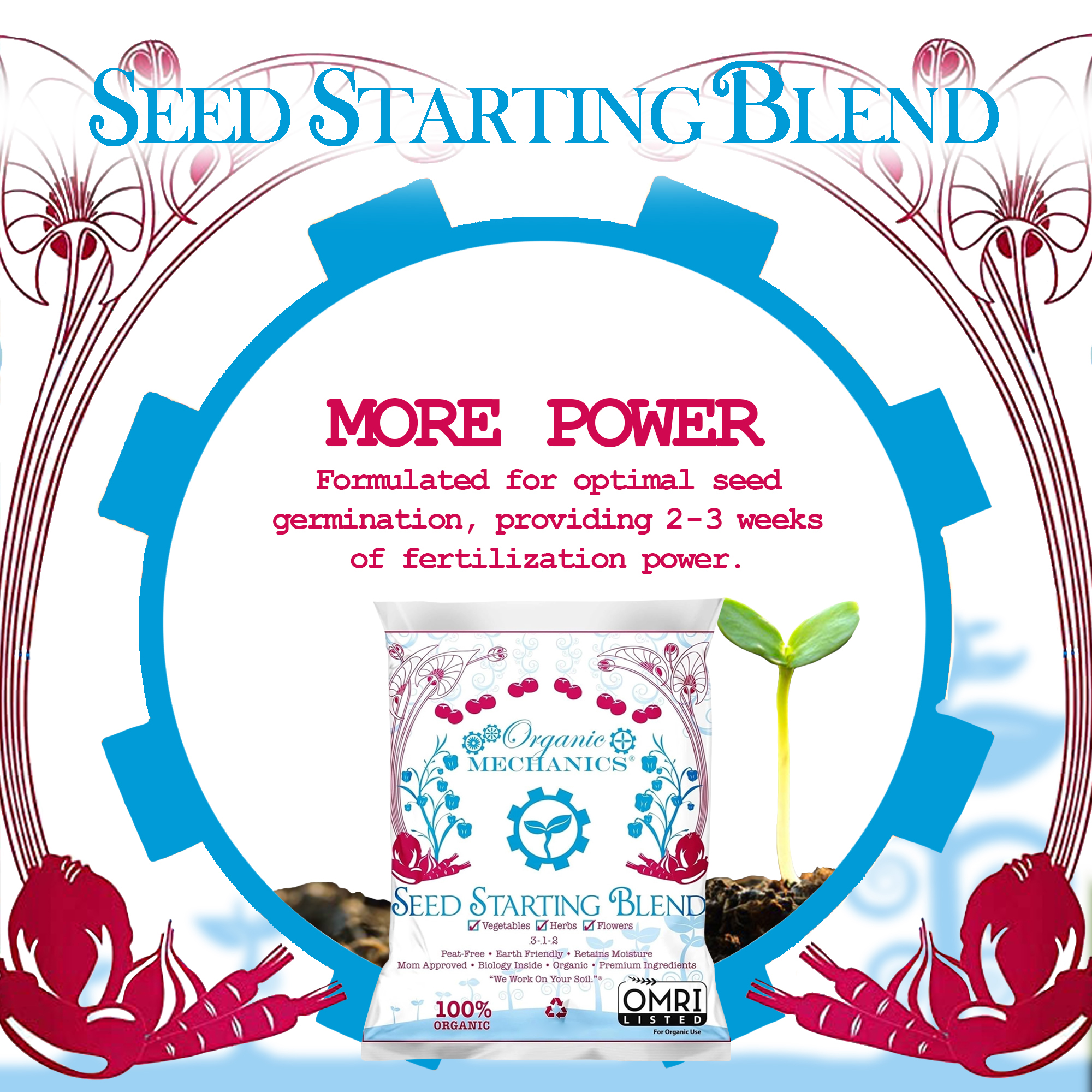 Organic Mechanics Seed Starting Blend Potting Soil, 16qt