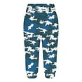 thumbnail image 3 of KIJBLAE Women's Activewear Yoga Pants Workout Running Tights Fitness Gym Sports Leggings Blue Camouflage Capri Pants with Pockets Blue XXXL, 3 of 6
