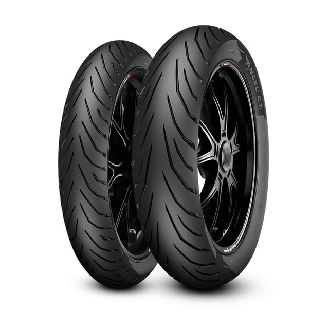 Kit de 2 llantas Pirelli 90/90-17 y 130/70-17 Ángel City uso sin cámara