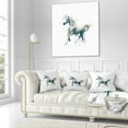 thumbnail image 3 of Designart White Horse in Motion on White - Animal Throw Pillow - 16x16, 3 of 5