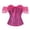 Watermelon Red, variant on Women's Off-the-Shoulder Corset Top Ruffle Sleeve Sweetheart Neck Bustier Vintage Overbust Corset with Front Hook S