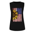 thumbnail image 4 of DailyTrove Women's Sunflower American Flag Tank Top - Polyester Patriotic & Boho Wear, Romantic for Gatherings, 4 of 5