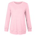 thumbnail image 4 of Pxiakgy t shirts for women womens t shirts Womens Casual Crewneck Sweatshirt Short Long Sleeve Shirt Soft Loose Tops Pink + XL, 4 of 4