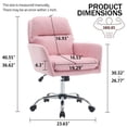 thumbnail image 4 of S-HOME Modern PU Leather Office Chair with Adjustable Height, Ergonomic Design for Home and Office Use, Pink, 4 of 8