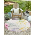 thumbnail image 2 of Jill Zarin Caribbean Outdoor Collection Area Rug - Aruba (3' 3" Round Ivory/Black), 2 of 5