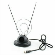 Wideskall universal indoor rabbit ear tv antenna for hdtv ready vhf uhf dual loop coaxial