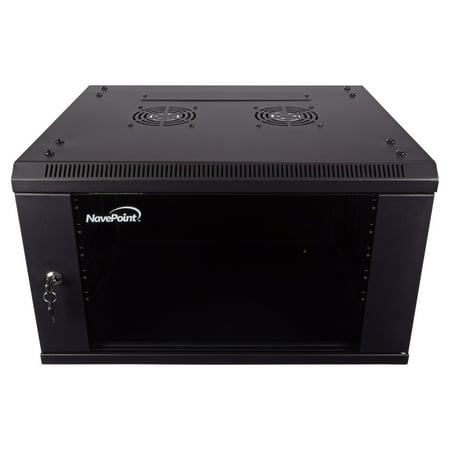 NavePoint 6U Server Cabinet Wall Mount Rack Enclosure Includes 2 Fans  Locking Glass Door  Removable Side Panels – 6U Network Cabinet 17.7” Deep  19 Inch Server Rack for IT and A/V Equipment price history on PriceWatchPro