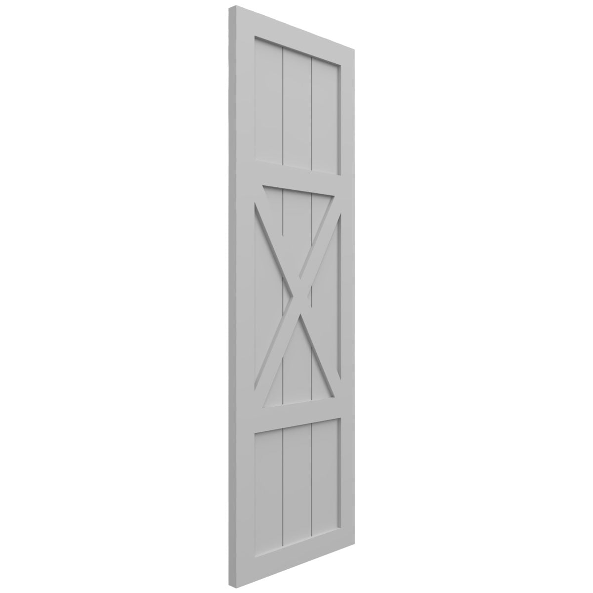 Ekena Millwork 15"W x 63"H True Fit PVC Center X-Board Farmhouse Fixed Mount Shutters, Primed (Per Pair - Hardware Not Included)
