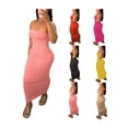 thumbnail image 5 of Yuemengxuan Women Fashionable Close-fitting Dress, Solid Color Boat Neck Sleeveless Skirt, 5 of 6