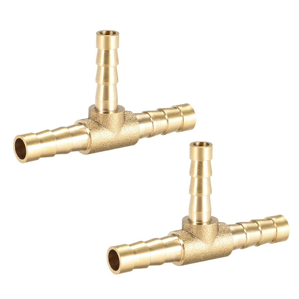 6mm x 5mm x 6mm Brass Hose Reducer Barb Fitting Tee TShaped 3 Way