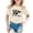 Beige, variant on FASHOFT Toddler Girl Shirts Cousin Team Theme Letter Printed Crew Neck Short Sleeve Sweet Family Kids Daily Casual Tops Toddler Girl Tops Beige 3-4 Years