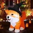 thumbnail image 5 of COMIN Inflables de Halloween de 4 pies Decoraciones para Exteriores para Perros, Mago de Patio, Perro Shiba Inu con LED incorporados para decoración de césped y jardín de Fiesta Interior, 5 of 5