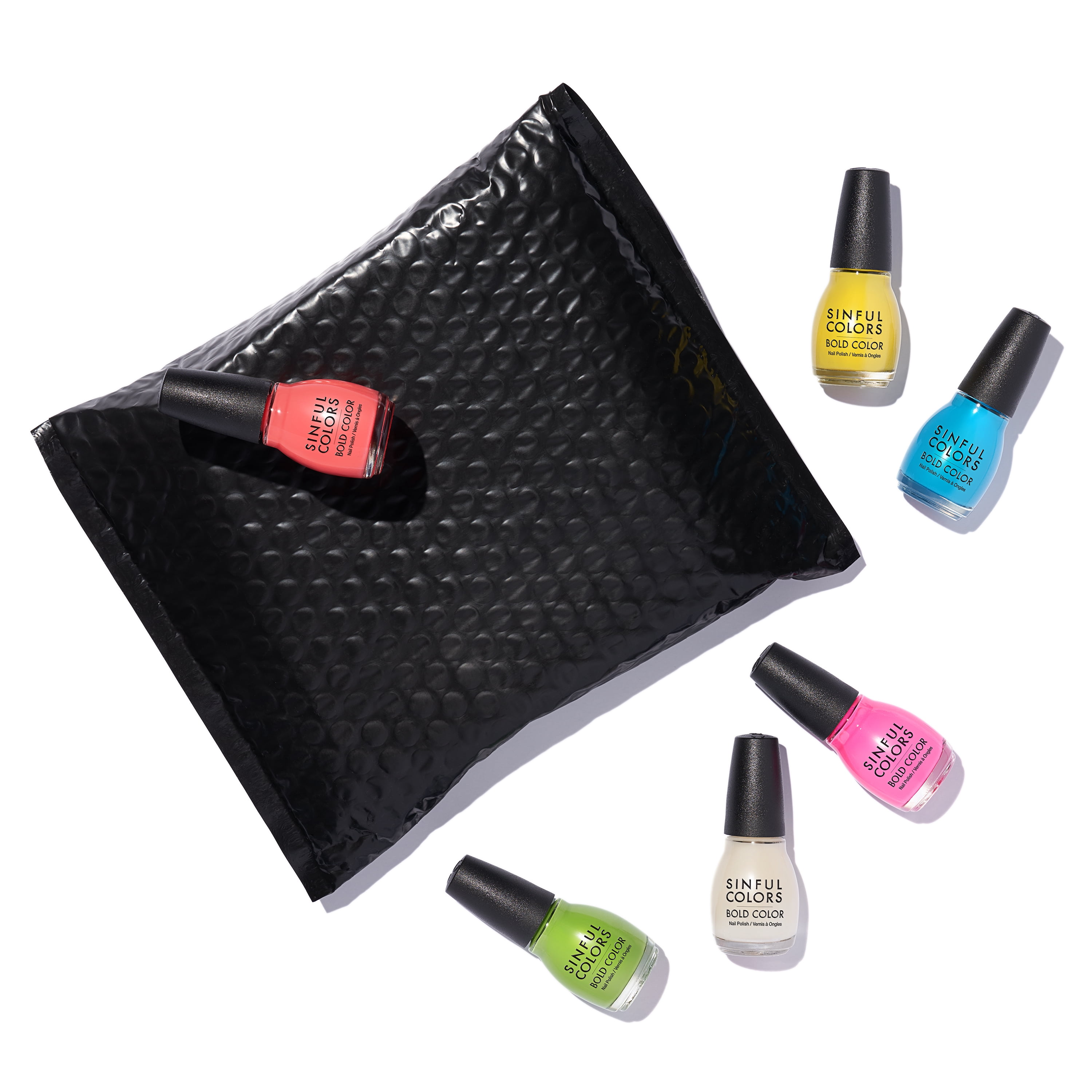 Sinful Colors Sporty Brights Nail Polish, 6 Packs, Fit Chick, Fitspo, Double Time, Trainers, Warning!, Top Coat