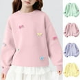 thumbnail image 6 of Girls Cute Bowknot Sweatshirt Long Sleeve Crewneck Pullover Top Casual Spring Fall Fashion Sweatshirts, 6 of 6