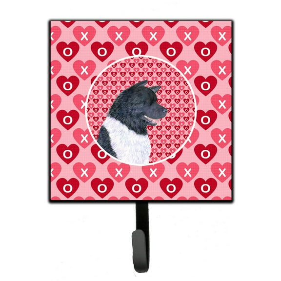 Akita Hearts Love and Valentines Day Portrait Leash or Key Holder
