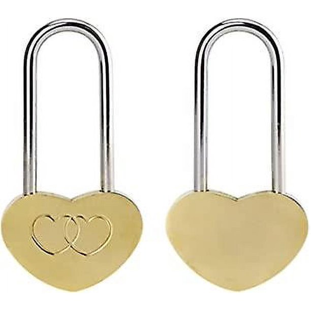 Candado de doble corazón de 40mm, candado de amor sin llave para amantes, boda, San Valentín, aniversario, viajes (sin llave), 2 uds.