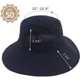 thumbnail image 2 of Muryobao Women Ponytail Sun Hat Summer UV Protection Cap Outdoor Waterpoor Foldable Mesh Wide Brim Bucket Hats for Beach Fishing Garden Navy, 2 of 7