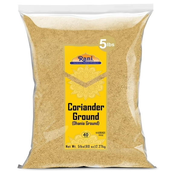 Rani Coriander Ground Powder (Indian Dhania) Spice 80oz (5lbs) 2.27kg Bulk ~ All Natural | Salt-Free | Vegan | No Colors | Gluten Friendly | NON-GMO | Kosher | Indian Origin
