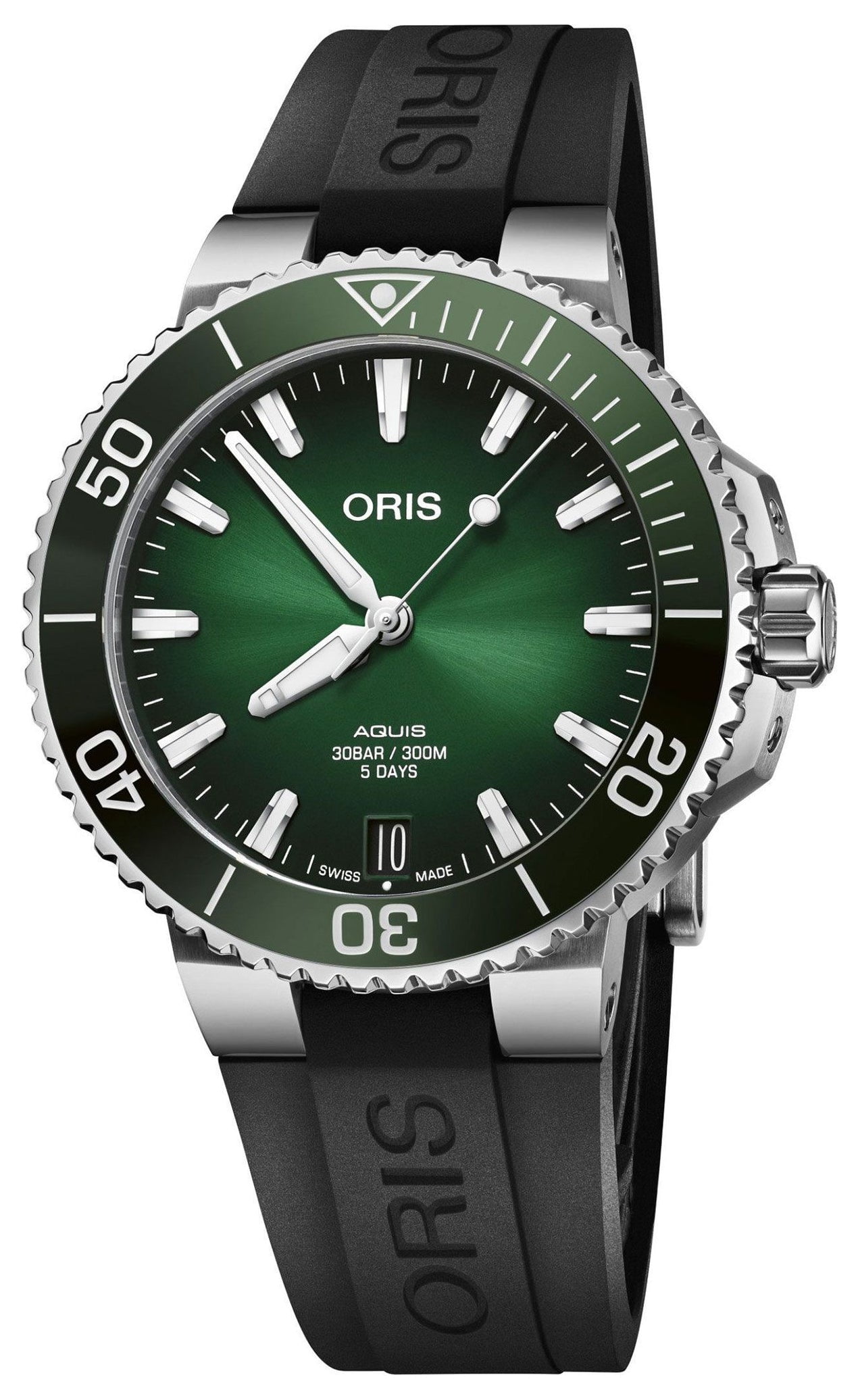 Oris Aquis Automatic Stainless Steel Green Dial Black Rubber Strap