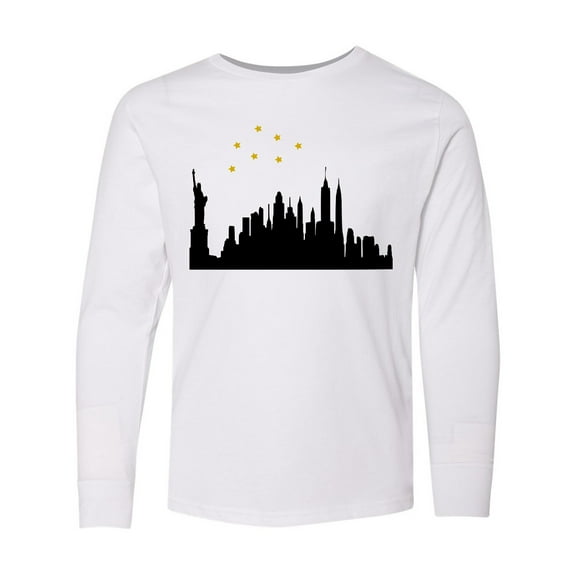 Inktastic New York Skyline Long Sleeve Youth T-Shirt