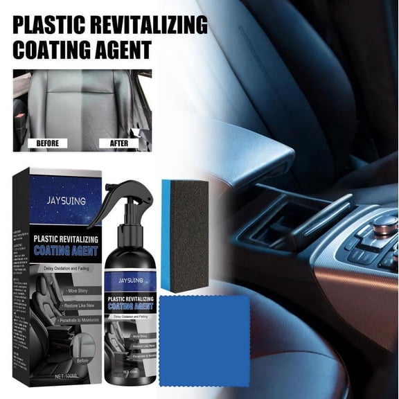 Plastic Leather Restorer, Car Interior Cleaner and Protectant for Dashboard, Seats, Steering Wheel, Trim Restoration and UV Protection