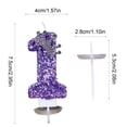 thumbnail image 3 of Dvumao Purple Glitter Number Birthday Candle, 3 Inch Number Cake Topper for Party and Celebration, 3 of 6