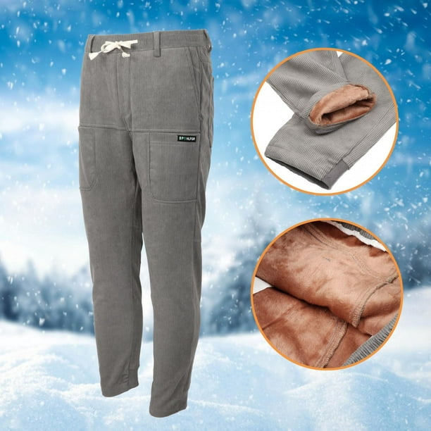 BELOVING Warm Fleece Pants Men Casual Comfortable with Drawstring Trendy  with Pockets Gray 34 