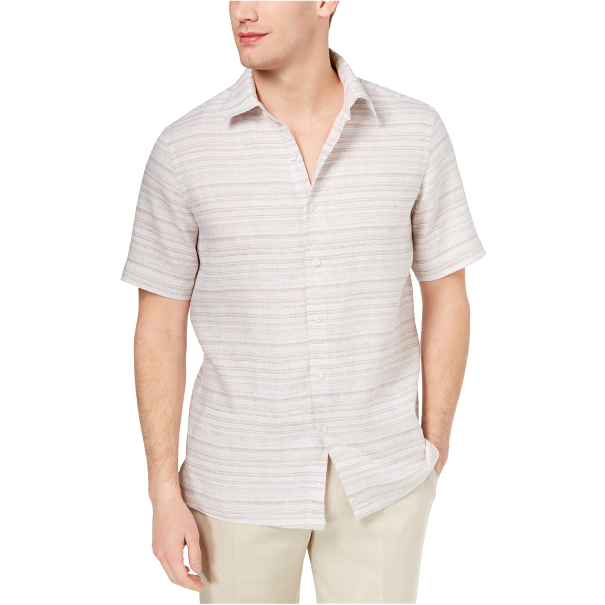 Tasso Elba - Tasso Elba Mens Linen Button Up Shirt - Walmart.com