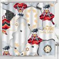 thumbnail image 1 of Whimsical Abstract Shower Curtain with Cloud Design & Butterflies - "nuve" & "Graling Balicnet", 1 of 4