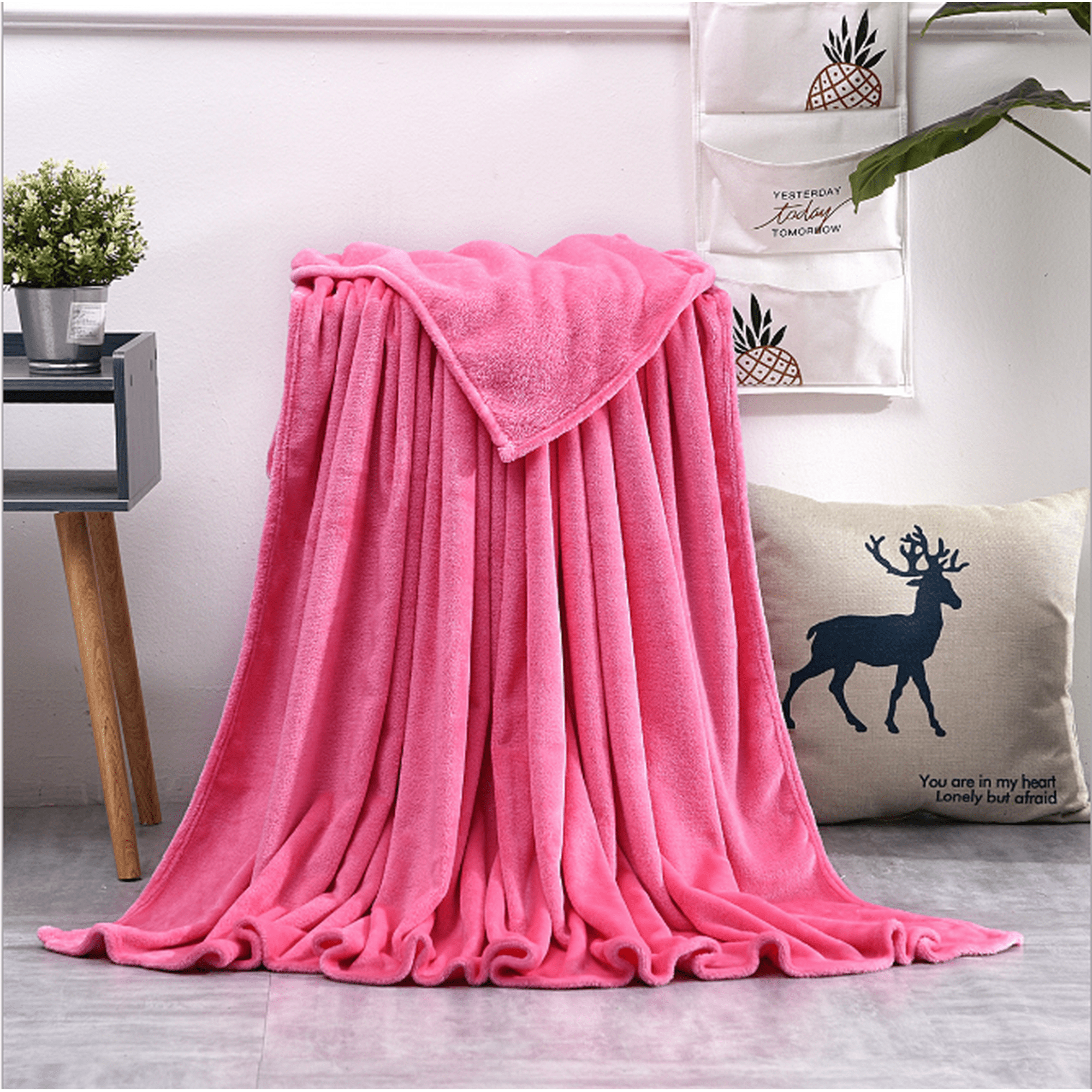 Hengyun1 Flannel Blanket Thick And Warm Winter Coral Fleece Blanket 100 140cm