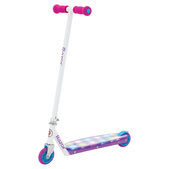 Razor Party Pop Kids Kick Scooter - Multi-Color LED Light-up Deck, Lightweight, for Child Ages 6