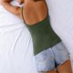 thumbnail image 2 of Camisetas de Manga Corta para Mujeres Camisola de Cuello en V en Forma de I Parte Trasera Plegada Yoga Tank Top Casual Poliéster Longitud Regular, 2 of 6