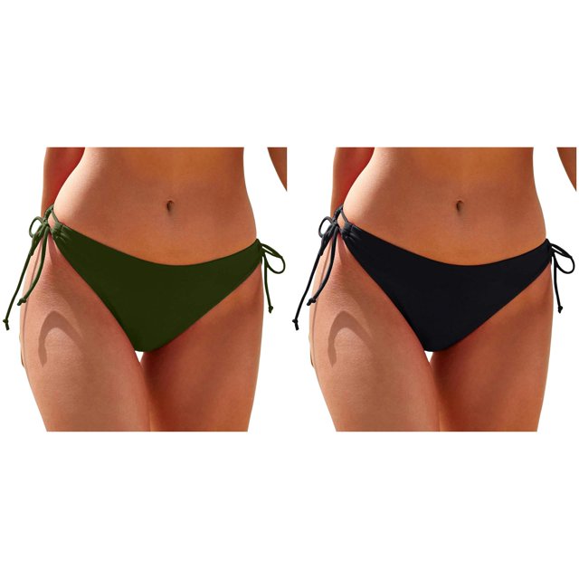 (2-Pack) Rinsvye Women Plus Size High Waist Bikini Bottoms Swim Womens Swimming Shorts Set Briefs Beach Shorts Ruched Bottom High Cut Swim Bottom Full Coverage Swimsuit Bottom Sports Yoga Shorts Swi