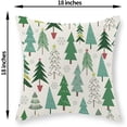 thumbnail image 6 of Christmas Pillow Covers 18x18 Set of 2, Christmas Decor Linen Pillowcase Geometric Green Christmas Tree Throw Pillows Winter Farmhouse Holiday Decorations Cushion Covers for Couch Home Sofa, 6 of 6