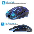 thumbnail image 3 of CHOK Souris de Jeu Sans Fil 2.4G Optique Rechargeable Silencieuse LED Colorée Portable avec Récepteur USB Noir, 3 of 6