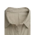 thumbnail image 5 of LilyLLL Womens Plus Size Short Sleeve Cotton Linen Baggy Collared Tunic Dress, 5 of 5