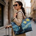 thumbnail image 2 of ZUXONGSY Starry Night Cat Print Handle Handbag for Women Lightweight Top Handle Tote Bag Large Capacity Weekender Bag with Zipper for Tours Daily Use, 2 of 6