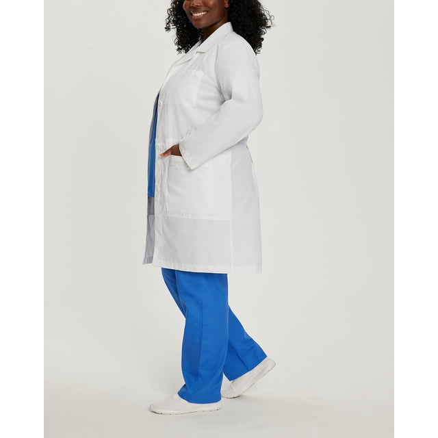 Landau 5 Pocket Lab Coat for Women - Classic Relaxed Fit, Full Length, 3 Button, 2 Notebook Computers Pockets 3165