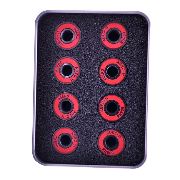 8 Piezas de Cojinete de Acero de Primera para Patineta, Abec 11, Repuesto de Cojinete para Scooter, Longboard, Rueda de Patín en Línea, Patine rojo Sunnimix Rodamientos para patinetas