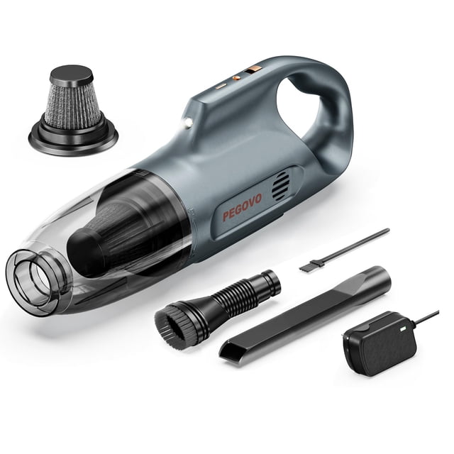 Aspiradora de mano PEGOVO 10KPA inalámbrica portátil con luz LED