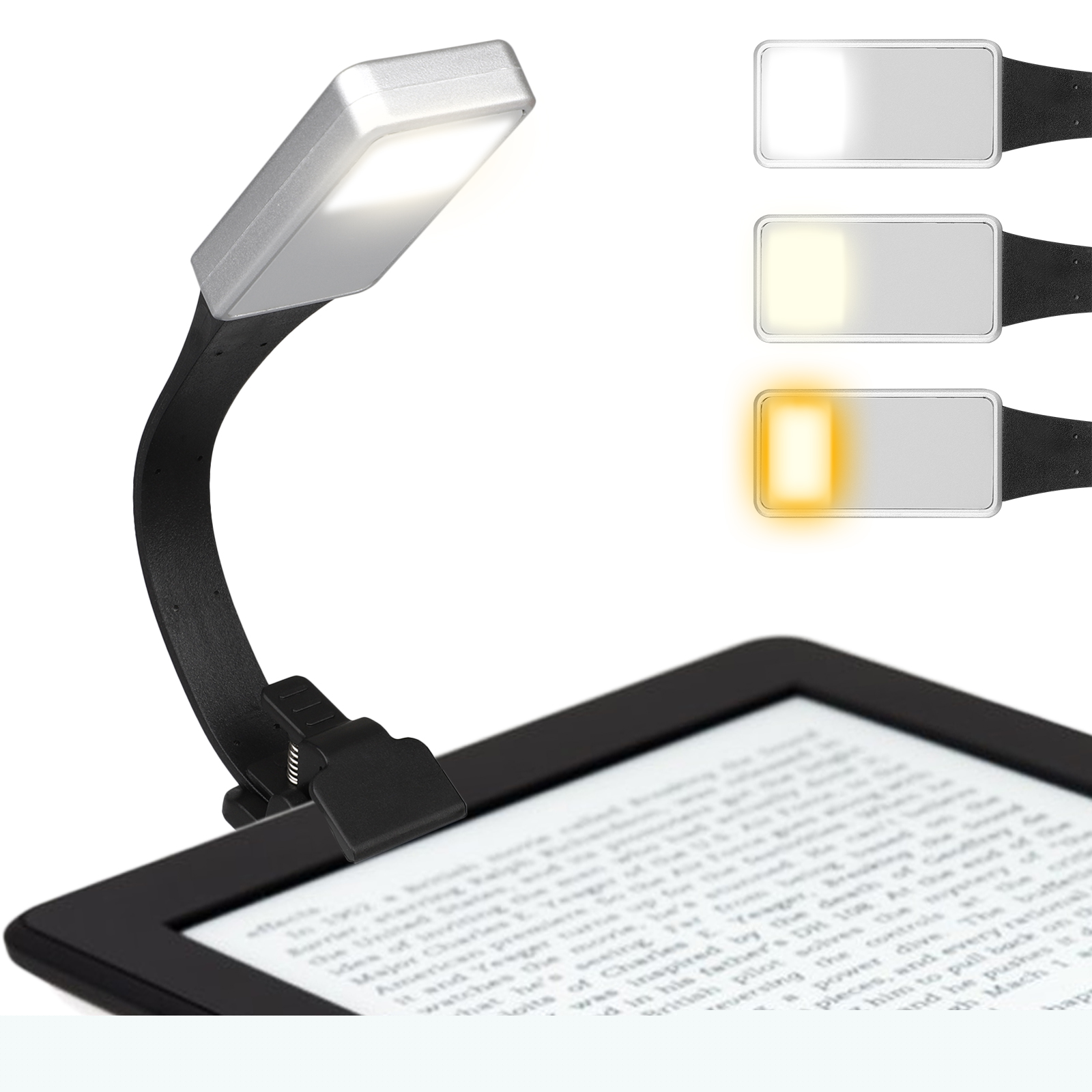 Kindle Rechargeable Light Magnet Clip on Book Light for Reading in Bed, USB Rechargeable LED Reading Light Lamp for Books and Kindles, 3 Hour Run Time (Batteries Included) ()