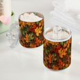 thumbnail image 2 of Yayeee 2 Pack Qtip Holder Bathroom Cotton Swab Canister with Lid Clear Dispenser Set, Colorful Autumn Leaves, 2 of 6